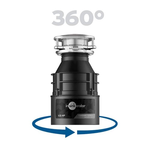 Sink Garbage Disposal Badger 500 1/2 HP Continuous Feed Kitchen Standard Series - Picture 9 of 11