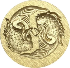 Two Goldfish / Koi Wax Seal Stamp head - beautiful 3D design!