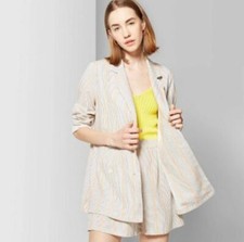 Women's Striped Oversized Double Breasted Blazer - Wild Fable -Multicolor - B302