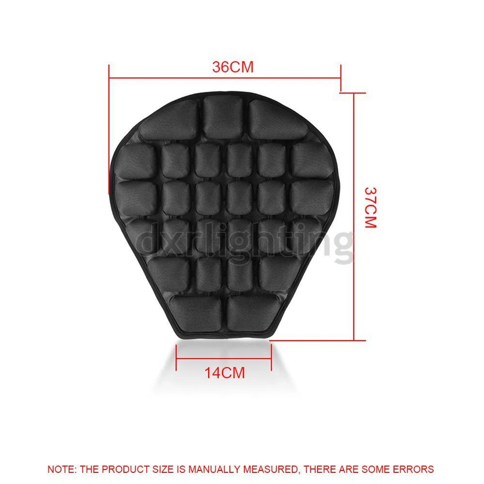 Cojín de aire inflable para asiento de motocicleta 3D cojín de asiento alivio de presión cómodo Foto 3 de 4