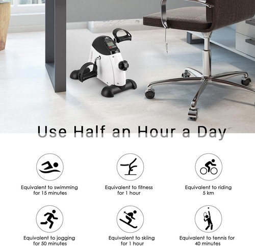 Under Desk Mini Exercise Bike Pedal Cycle Portable Home Exerciser w/LCD Display - Picture 4 of 15