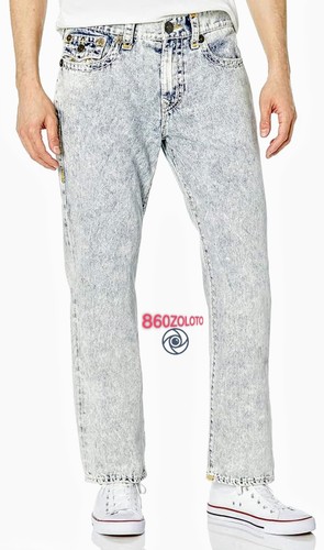 BRAND NEW MEN's $300 TRUE RELIGION RICKY SUPER T FLAP LIGHT WASH JEANS 42 X 34 - Picture 2 of 20