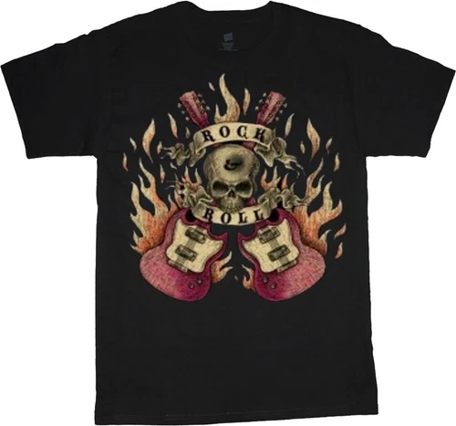 Skull Guitar T-shirt Graphic Tees Clothing Apparel Mens Gifts - Picture 1 of 3