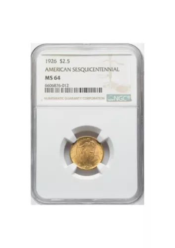 Gold Coin 1926 $2 1/2 Sesquicentennial Quarter Eagle MS64 NGC