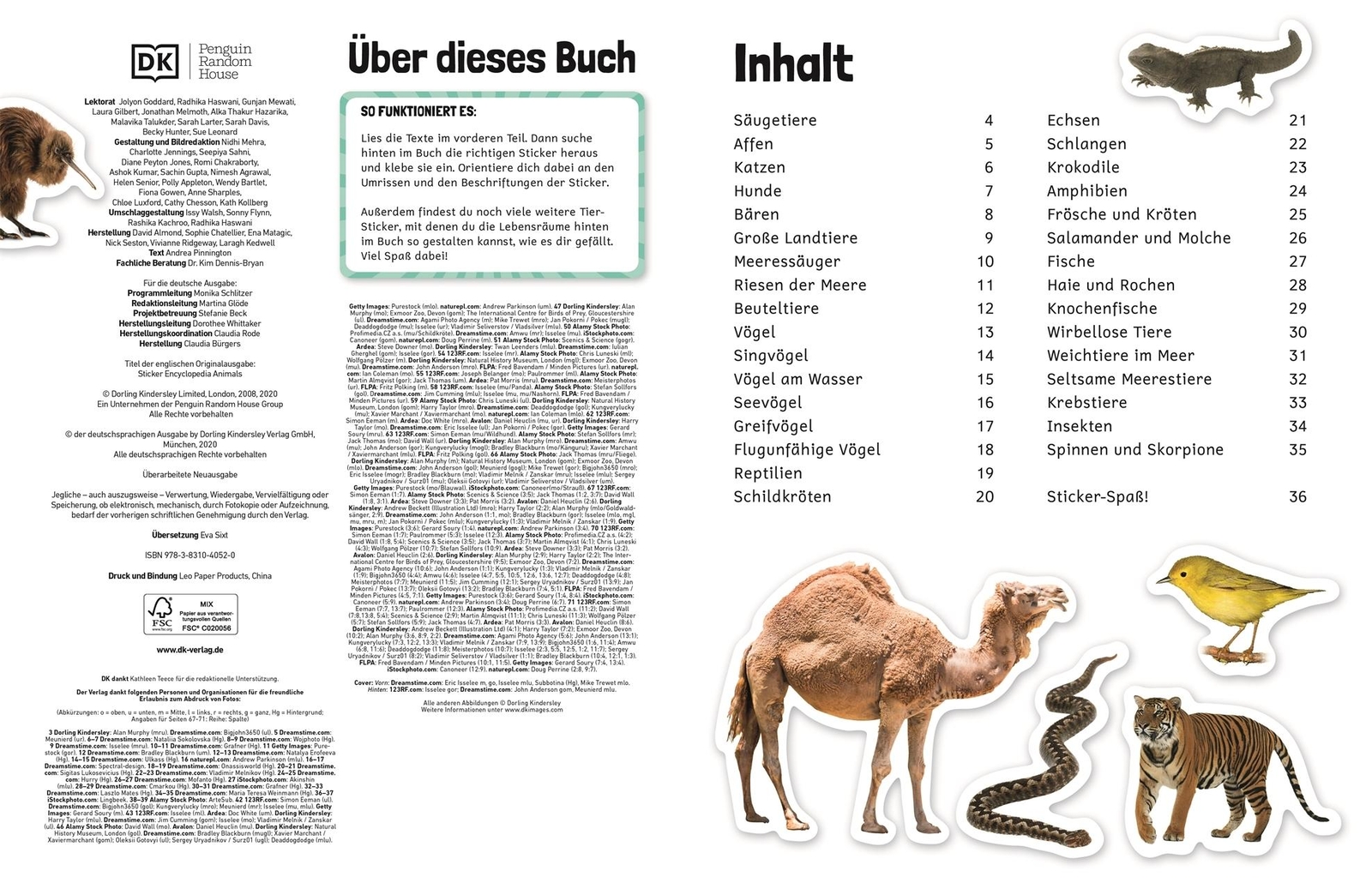 Thumbnail - Sticker-lexikon. Tiere - Eva Sixt - 9783831040520
