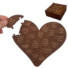 20 Reasons Why I Love You Gift Box,Romantic Heart Wooden Puzzle for Him, Her ...