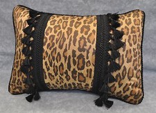 Pillow made w Ralph Lauren Venetian Court Leopard Fabric / cording  Gimp 17x12