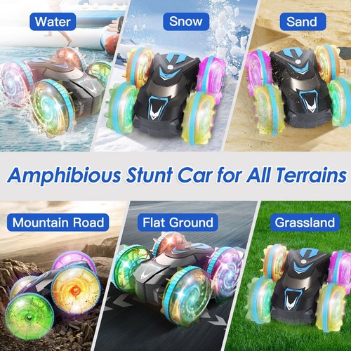 Amphibious Remote Control Car 4WD Gesture RC Car with RGB LED Lights Pool Toys - Picture 4 of 22