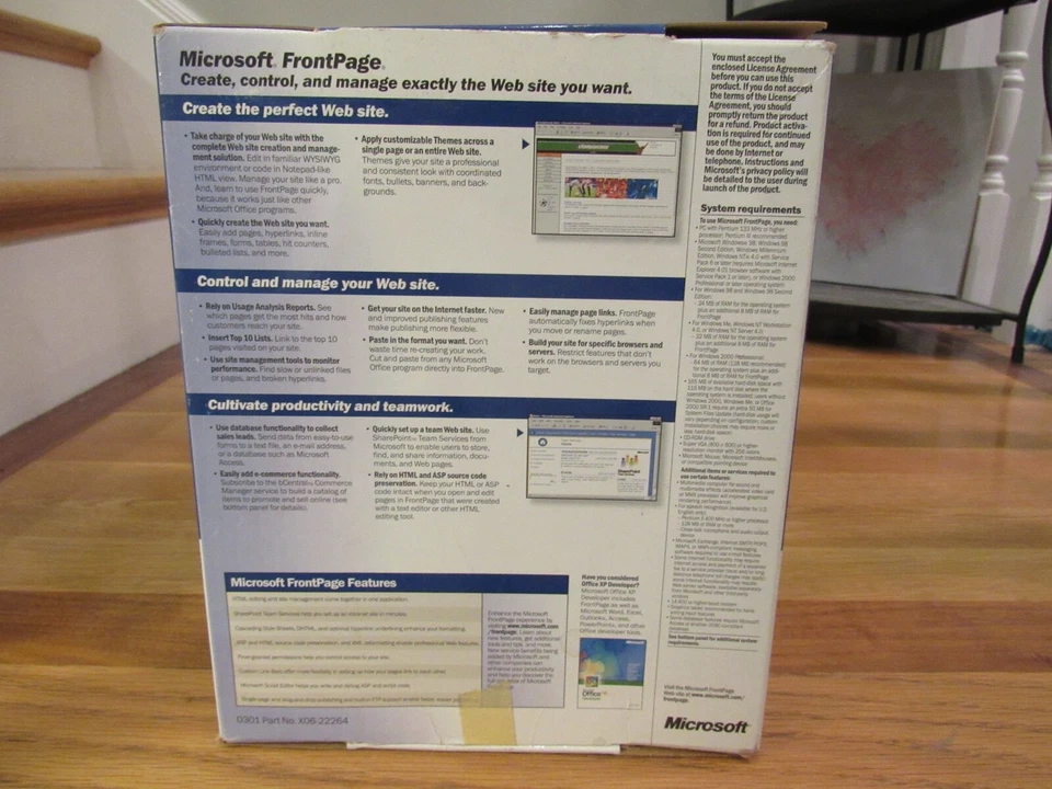 Microsoft Front Page Version 2002 Web Site Software Product Key Original Package - Image 2 of 4