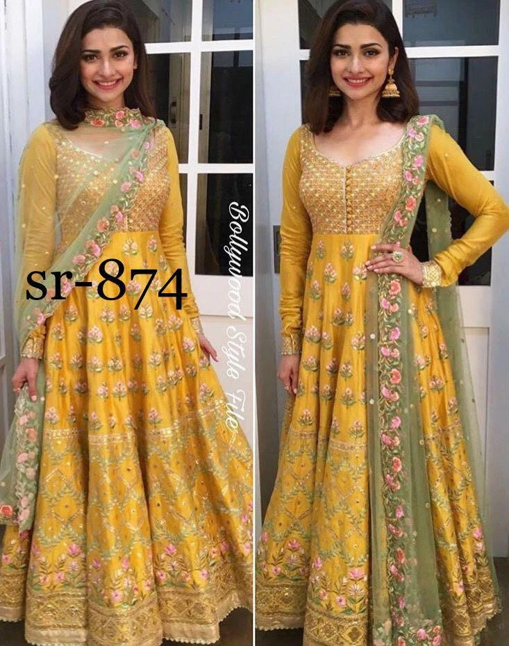 Light Yellow Soft Silk Embroidered Neck Salwar Suit & Embroidered Dupatta |  TST | The Silk Trend