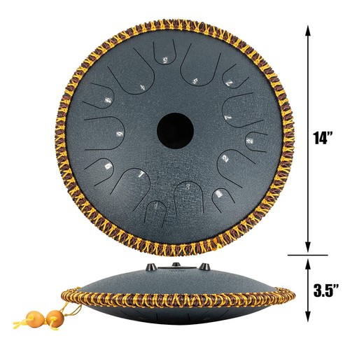 Steel Tongue Drum 14 Inch 14Note Steel Hand Drum with Bag Music Book Drumsticks - Picture 8 of 18