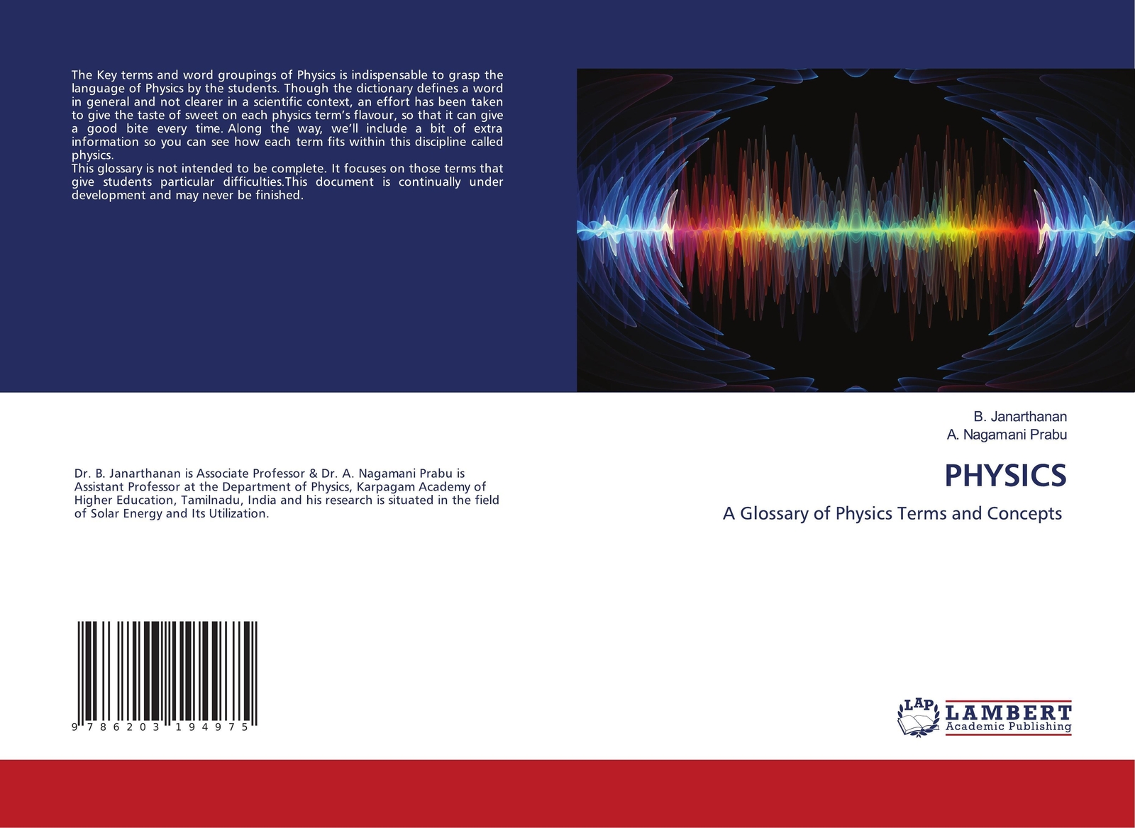 Thumbnail - Physics A Glossary Of Physics Terms And Concepts B. Janarthanan (u.