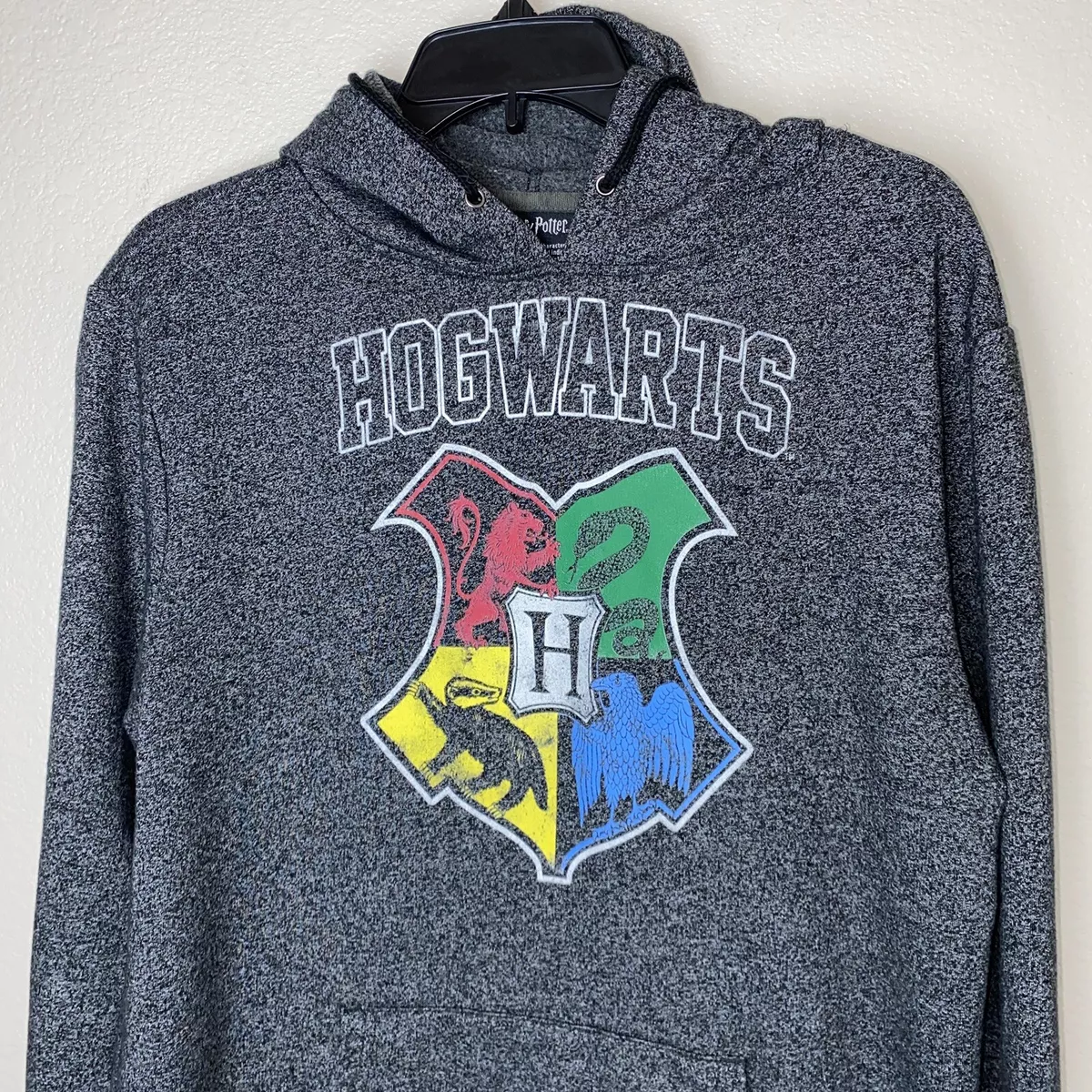 Harry Potter Hogwarts House Crest Charcoal Long Sleeve Hoodie