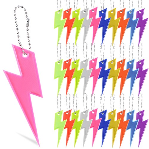 100x Safety Warning Reflector Traffic Reflective Signs Hanging Pendant Keyring - Picture 1 of 12
