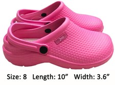 Medical Nursing Womens Ultralite Clogs w/ Heel Strap Non-Slip Shoes Pink 8