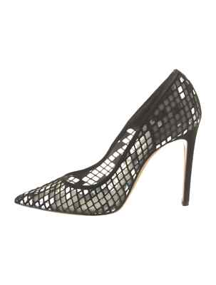 CASADEI Black & Metallic Leather Printed Pumps Size 7 Good Used Condition
