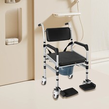 Shower Chair Height Adjustable Freestanding Folding Shower Chair w/ Bidet 160kg