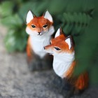 Red Fox Handmade Wood Carving Solid Wood Fox Sculpture Creative Ornament