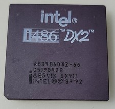 Vintage Rare Intel i486 DX2 A80486DX2-66 SX911 Processor Collection/Gold