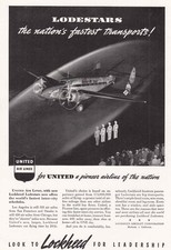 1940 United Airlines, Lockheed: Lodestars Vintage Print Ad