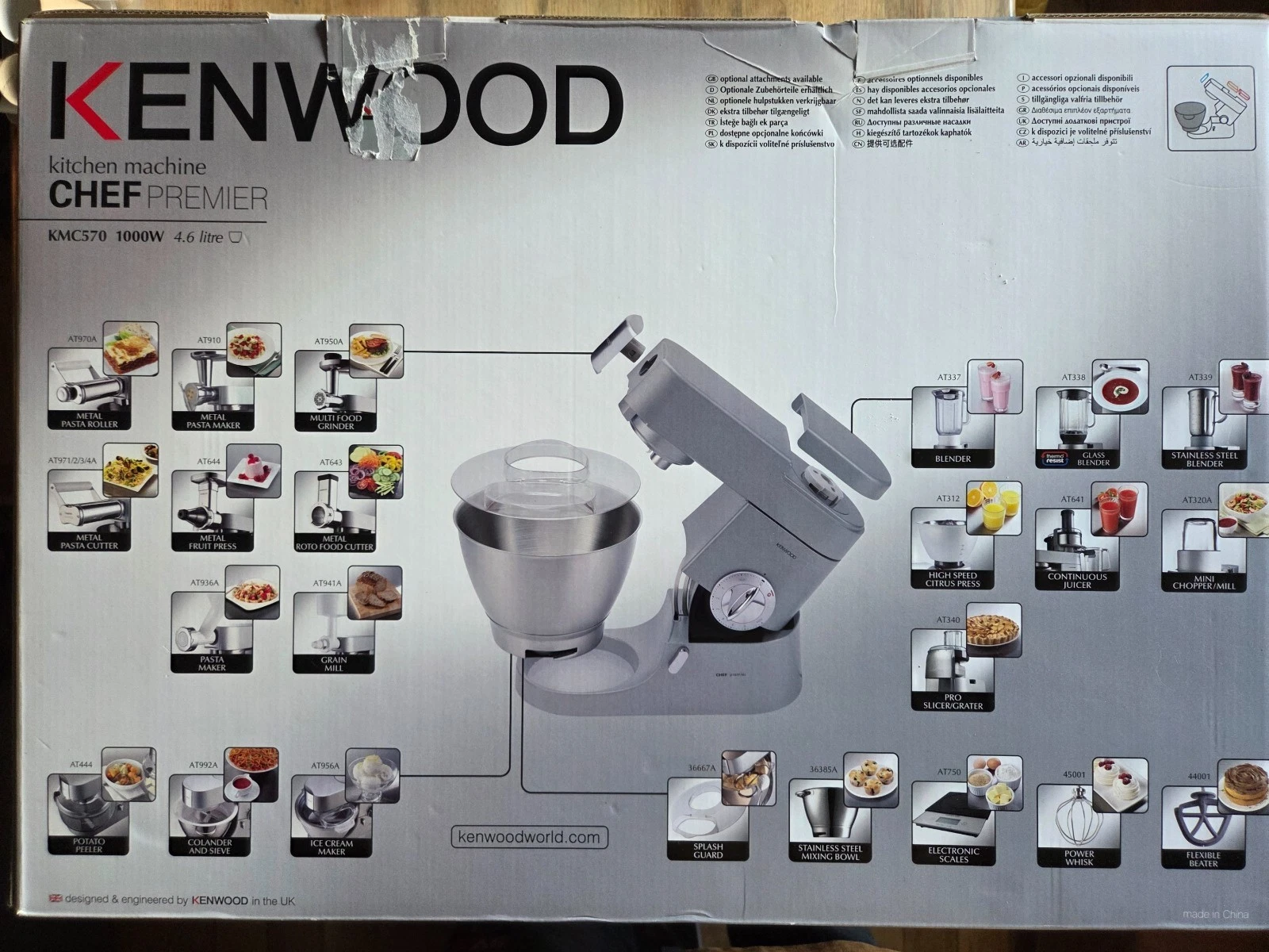 Kenwood Chef Premier KMC560 Stand Mixer with Blender & attachments
Opens in a new window or tab