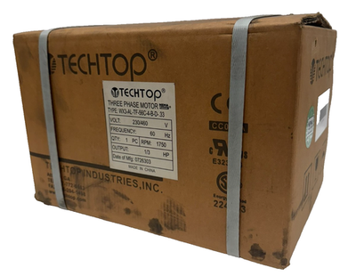 #ad NEW TECHTOP WX3 AL TF 56C 4 B D .33 MOTOR 1 3HP 230 460V WX3 ALTF56C4BD33 $270.00