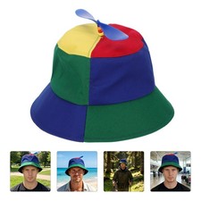 Rainbow Propeller Hat - Detachable Propeller Funny Adults Fisherman Hat -