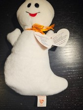 1995 Original Ty Beanie Baby Spooky the Ghost- has Spike the Rhino Tush Tag