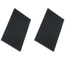 Bar Mats 2PCS 6" x 12" Small Black, Countertop Coffee Mat for Home Bar, Servi...