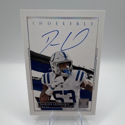 Panini 2021 Impeccable Indelible Ink Silver Darius Leonard Colts Auto II-DL /25