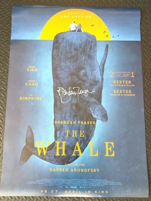 The Whale Filmplakat Signiert Brandan Fraser