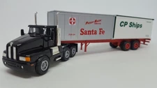 Model Power 22003 HO 1/87 ATSF SANTA FE CP SHIPS SH Tractor w/Two 20' Containers