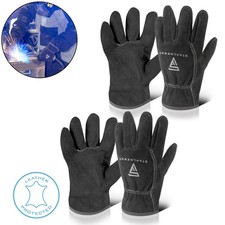 STAHLWERK 2 x Schwei&szlig;erhandschuhe hitzebest&auml;ndig aus hochwertigem Spaltleder