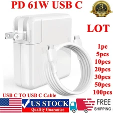 LOT 61W USB C AC Adapter Charger for Apple MacBook Pro 13" A1708 A1718 + Cable