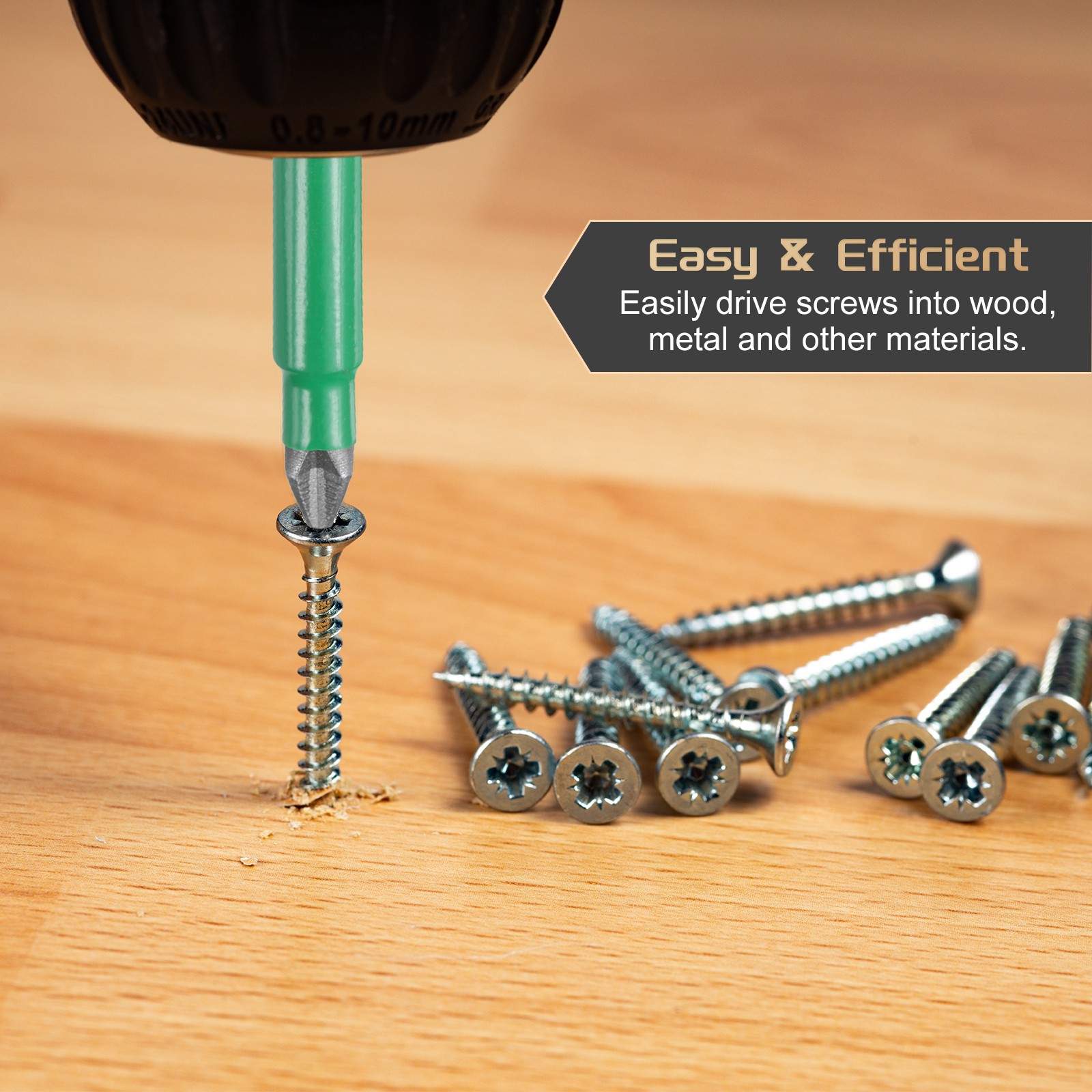 PH2 Phillips Screwdrivers Bit 1/4" Hex Shank 2" Long Magnetic Green