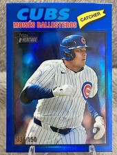 2026 Topps Heritage Moises Ballesteros Chrome Blue Refractor /150 #247 Cubs