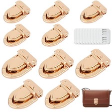 10 Sets Tuck Lock Clasp Catch, Light Gold Purse Hardware Purse Twist Lock Fas...