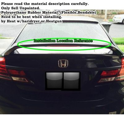 #ad Duckbill Add on Rear Gurney Flap Trunk Spoiler Fits Honda Civic 4Dr 2013 15 284F $114.30