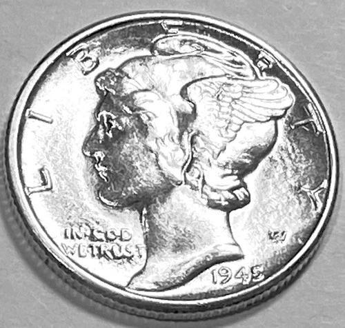 1945 P MERCURY DIME GEM BU No Reserve  *J1915