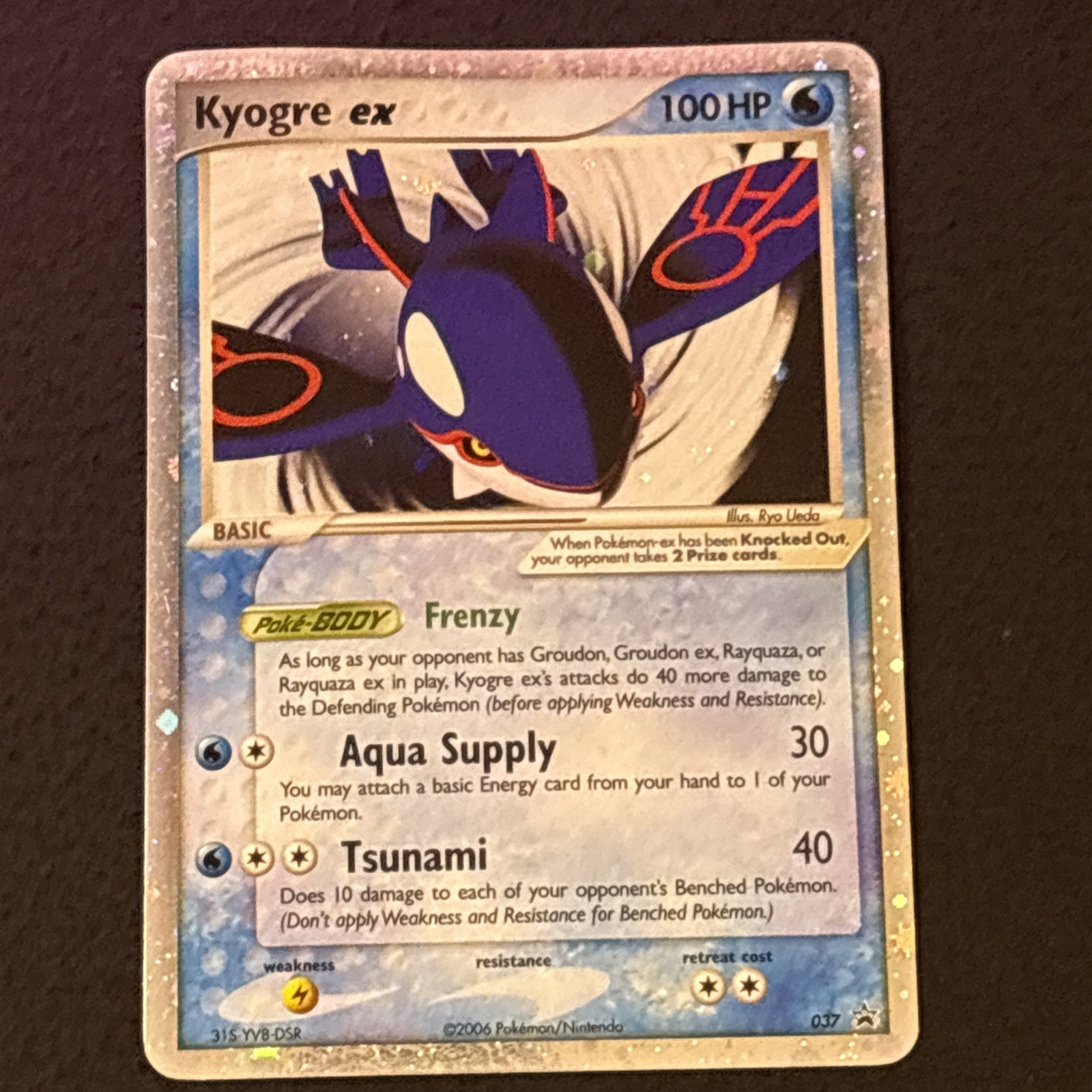 Kyogre EX 037 Pokemon TCG Black Star Promo Holo Foil Card *Bend* Played MP