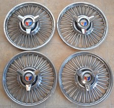 1963-1964 Ford Galaxie 14 Wire Wheel Spoke Spinner Hubcaps X4 Original Set
