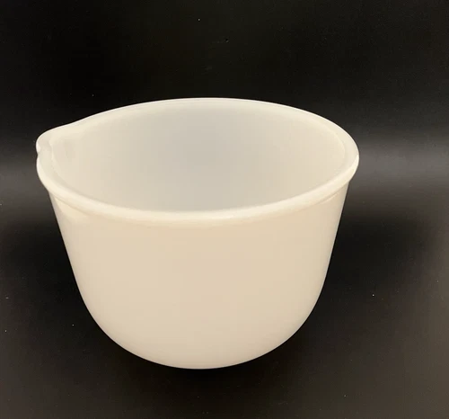 Glasbake Made for Sunbeam 20CJ Small White Milk Glass Mixer Mixing Bowl Vintage