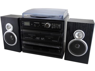Trexonic TRX-811BS 3-Speed Turntable With CD Player, Dual Cassette