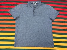 Calvin Klein Jeans Liquid Cotton Knit Polo Golf Shirt Heather Gray Mens Small