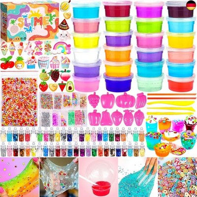 Purpledi DIY Slime Kit Slime Set, Make Your Own Slime with 24 Colours Crystal,