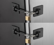 2-Pack Refrigerator Lock 2-Pack, Black with 2-Pack, Keyed Padlock