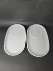 Vtg Federal Milk Glass White Luncheon Soup & Sandwich Snack Plate Tray Set Of 2