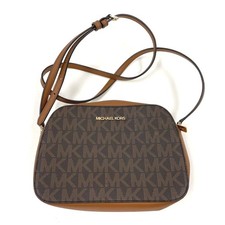 Bandolera MICHAEL KORS Jet Set Pequeña Marrón Logo Estampado Lona Recubierta Este/Oeste