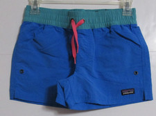Youth Kids Patagonia Recycled Nylon Baggies Shorts Blue/Mint Size Large 12 