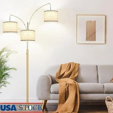 Dimmable Floor Lamp 3 Lights Adjustable Brightness Modern Arc E26 Bulbs Included